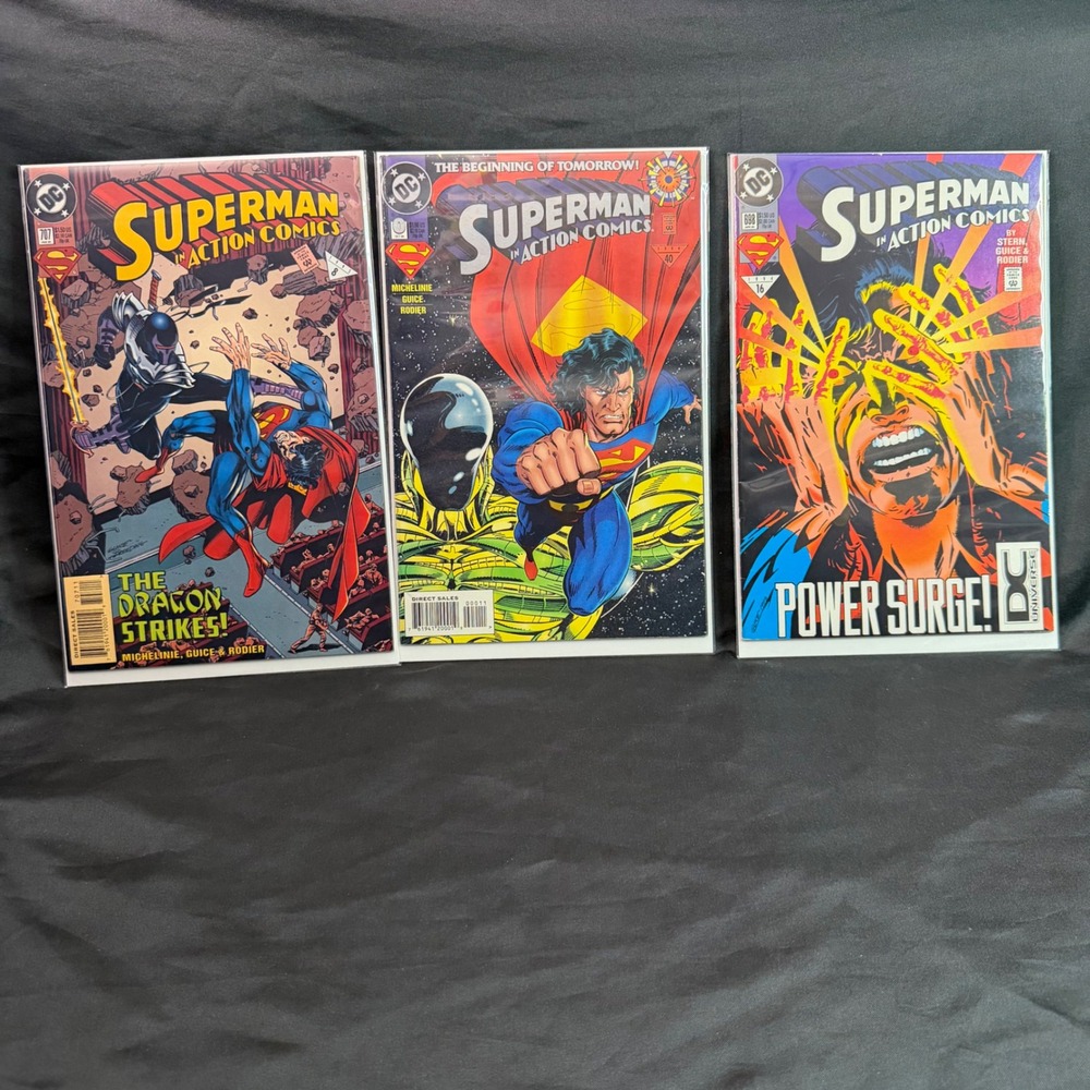 DC Superman Action Comics Lot 0 698 707 Power Surge Dragon Strikes 1994 1995